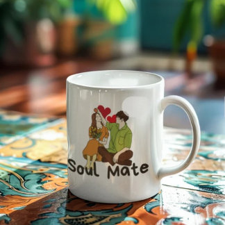 Mug de l'Âme - Coupe de café romantique pour les c