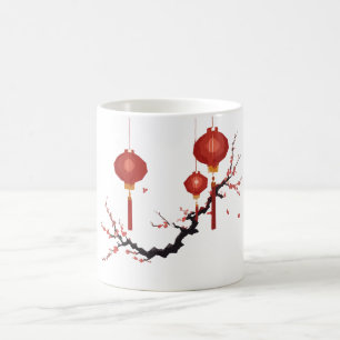 Mug de lanternes chinoises festives