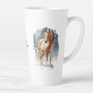 Mug de latte de Noël Équestre
