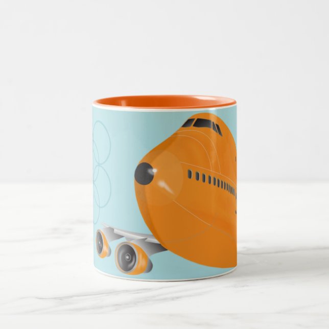 Mug de l'avion de ligne Retro Orange Jumbo (Centre)