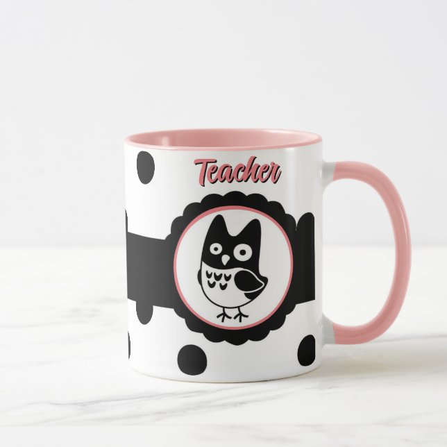 Mug de l'enseignant de chouette personnalisé (Droite)