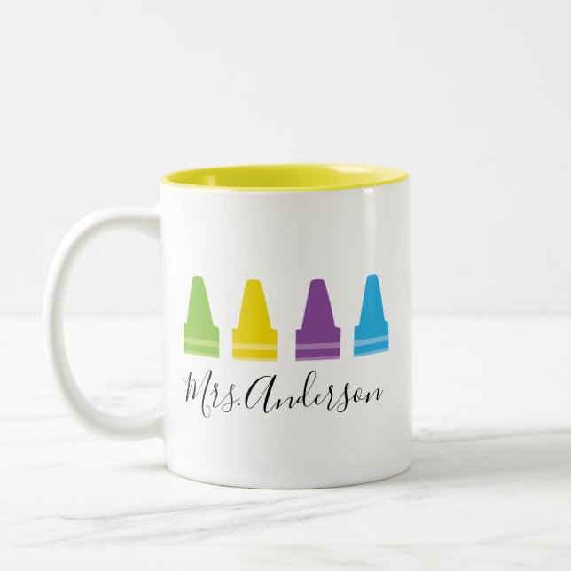 Mug de l'enseignant personnalisé Crayon, Mug de l' (Gauche)