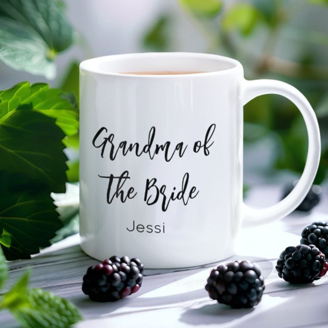 Mug de mariage noir et blanc Grand-mère de la mari (Créateur téléchargé)