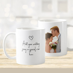 Mug de mariage personnalisé avec photo et vœux
