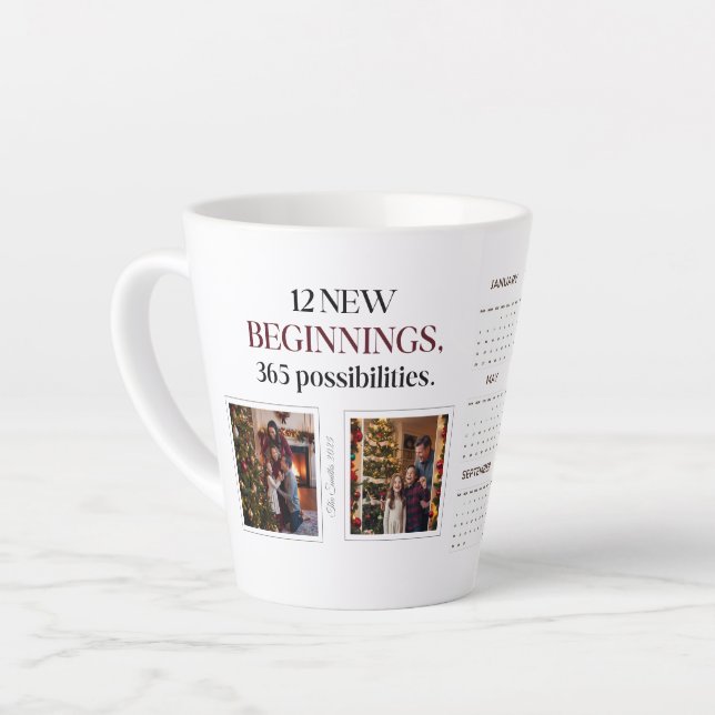 Mug de mémoire Calendrier personnalisé 2025 contem (Angle gauche)
