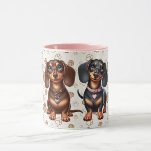 Mug De mignons amis dachshund