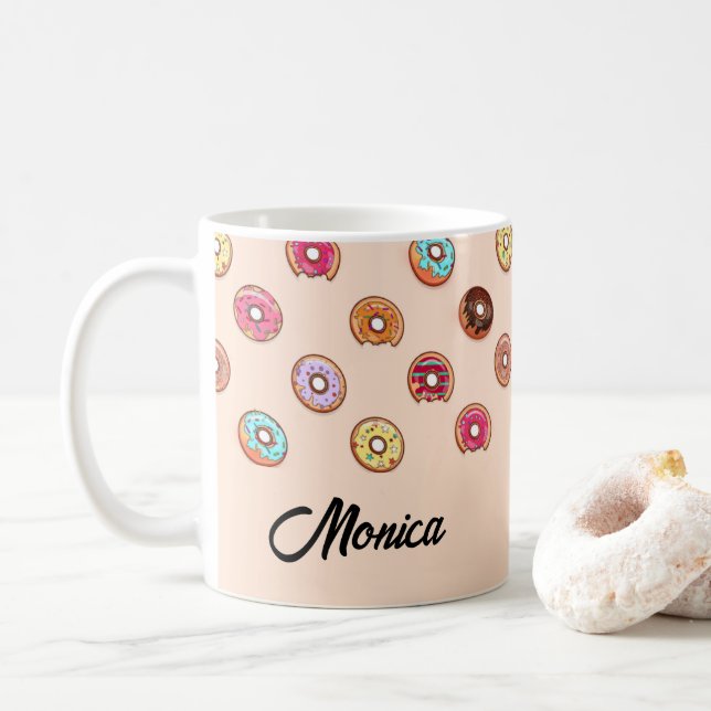 Mug De mignons beignets décoratifs roses (Avec donut)