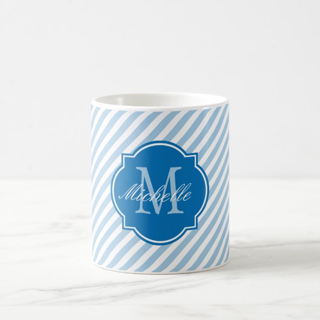 Mug de monogramme bleu Placid (Centre)