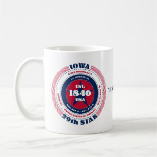 Mug de monogramme circulaire Patriotique Iowa