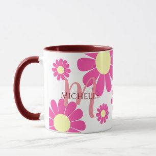 Mug de monogramme de cerise de marmite