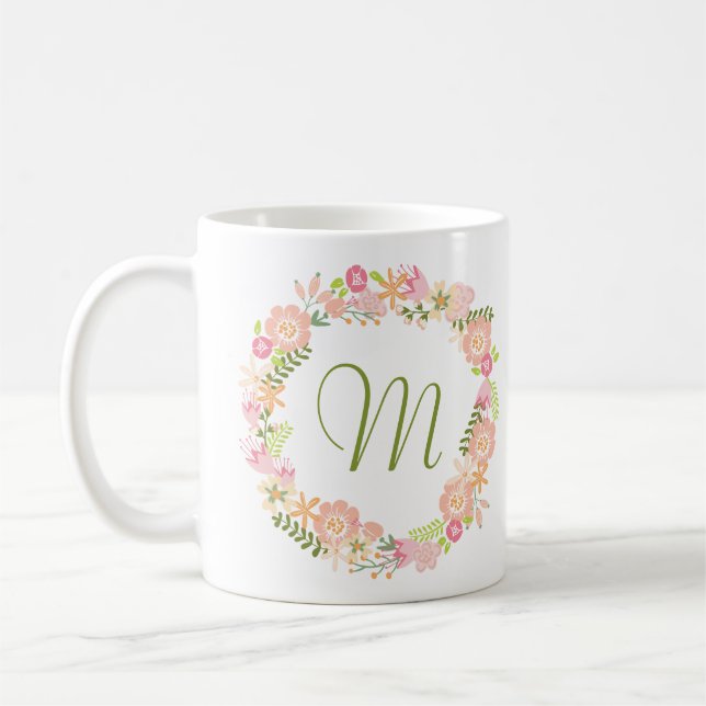 Mug de monogramme de germe botanique (Gauche)
