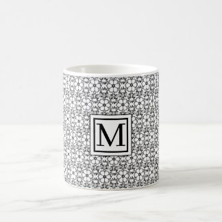 Mug de Motif de fleurs noir et blanc