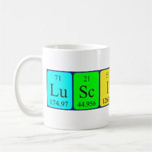 Mug de mots de table périodique lustre