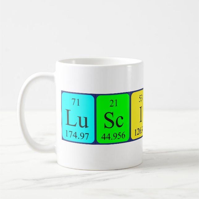 Mug de mots de table périodique lustre (Gauche)
