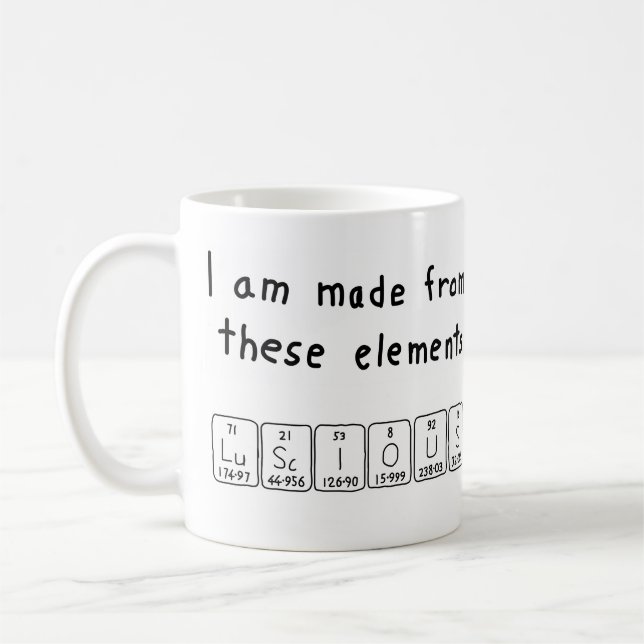 Mug de mots de table périodique lustre (Gauche)