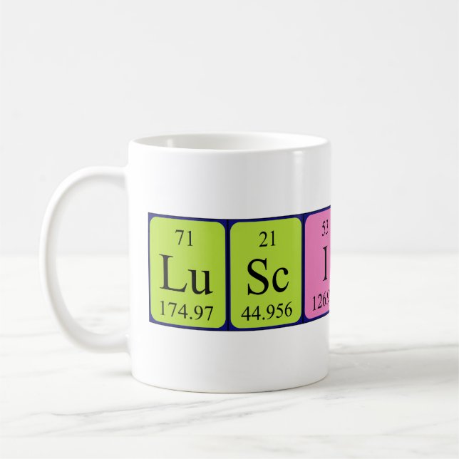 Mug de mots de table périodique lustre (Gauche)