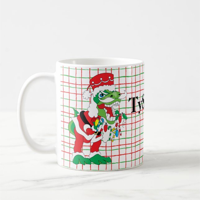 Mug de Noël 11 oz. TySANTAsaurus Rex (Gauche)