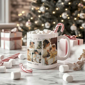 Mug de Noël à collage photo Simple Seven