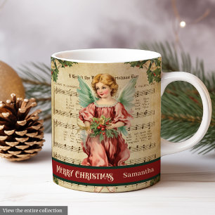Mug de Noël à monogramme Décor de table d'ange vin