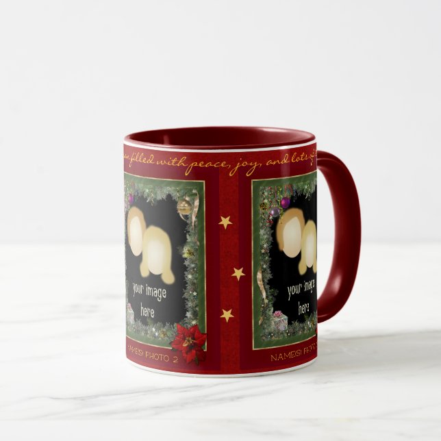 Mug de Noël avec 3 de vos photos (Devant droit)