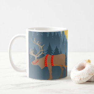 Mug de Noël avec rennes, Laponie et Sleigh