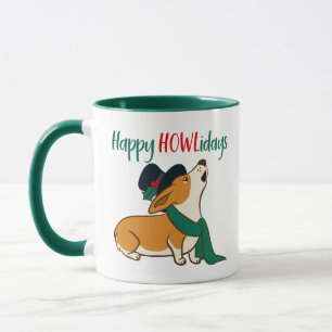 Mug de Noël avec un Corgi qui chante
