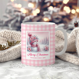 Mug de Noël Cozy Rose Bonhomme de Neige Enfants Fo