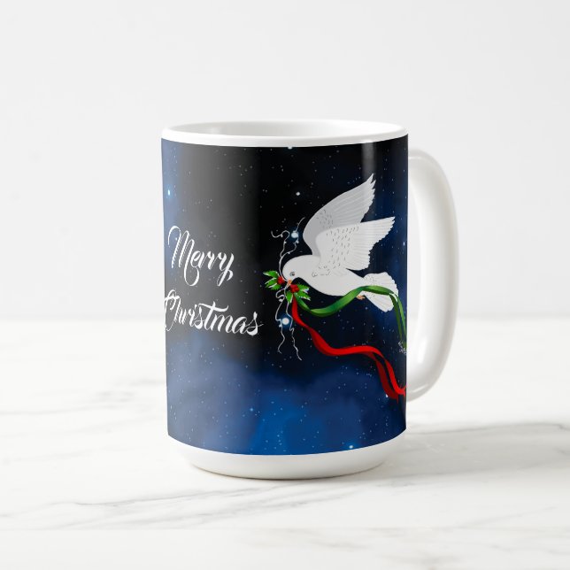 Mug de Noël de la colombe blanche (Devant droit)