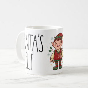 Mug de Noël de l'elfe du Père Noël mignon