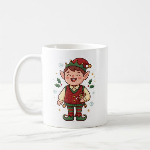 Mug de Noël de l'elfe du Père Noël mignon