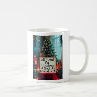 Mug de Noël du 25e amendement avec un arbre festif
