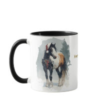 Mug de Noël équestre pour café