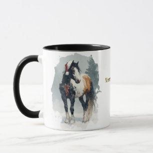 Mug de Noël équestre pour café