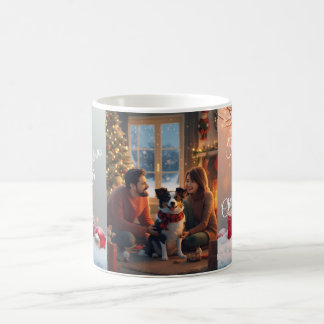 Mug de Noël familial avec Border Collie – Illustra