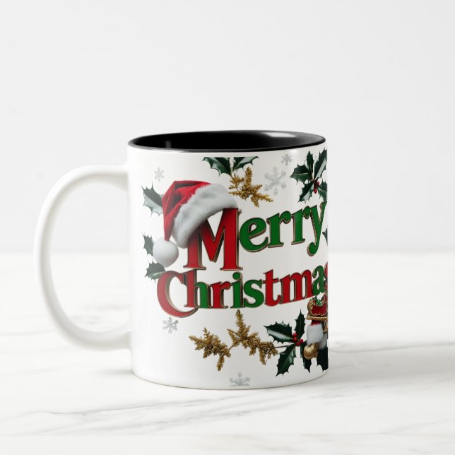 Mug de Noël Joyeux à deux tons - Festive Holiday (Gauche)