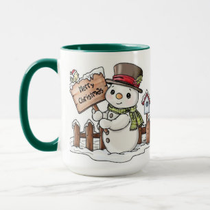 Mug de Noël joyeux de Snowman