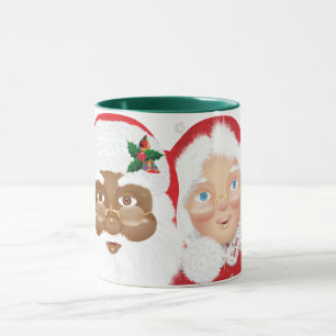 Mug de Noël Père Noël et Mme Claus Afro-Américains