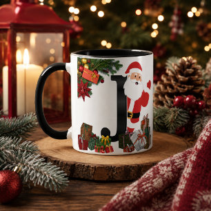 Mug de Noël personnalisé avec monogramme
