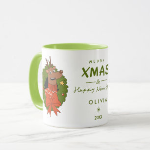 Mug de Noël personnalisé avec rennes Fêtes