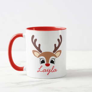 Mug de Noël personnalisé avec un renne Joyeuses