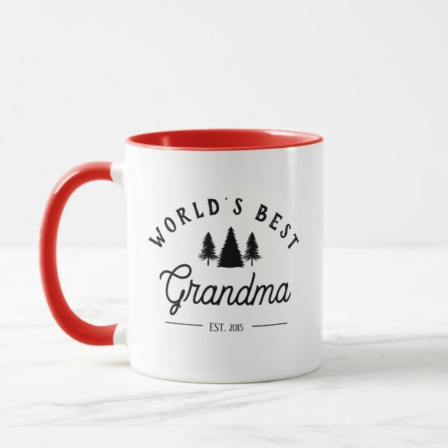 Mug de Noël personnalisé, la meilleure grand-mère  (Gauche)