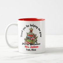Mug de Noël personnalisé pour l'enseignant