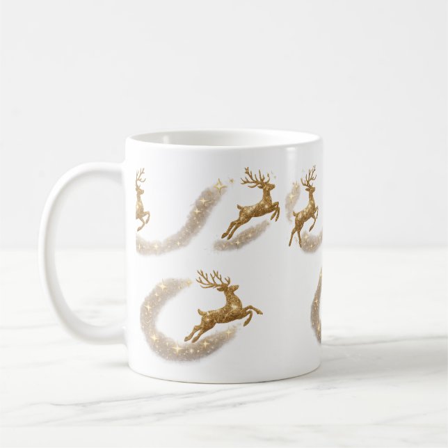 Mug de Noël Renne Doré (Gauche)