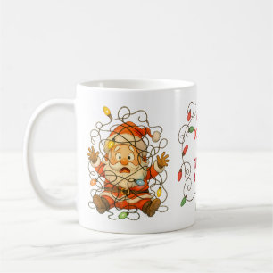 Mug de Noël Santa coincé drôle