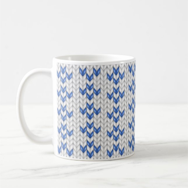 Mug de Noël Vilain ornement de chandail bleu blanc (Gauche)