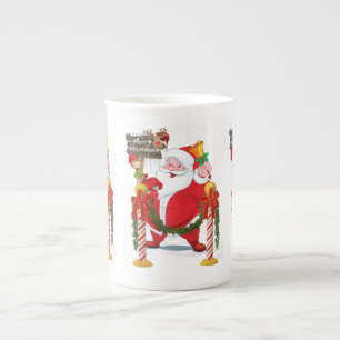 Mug de Noël, Vintage, Joyeux Père Noël de Noël