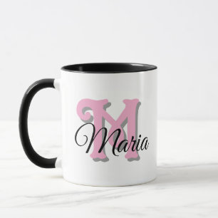 Mug de nom de monogramme personnalisé