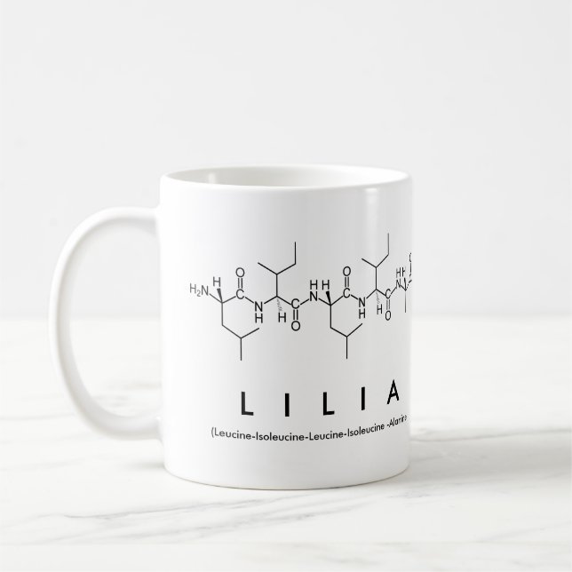 Mug de nom de peptide de Lilia (Gauche)