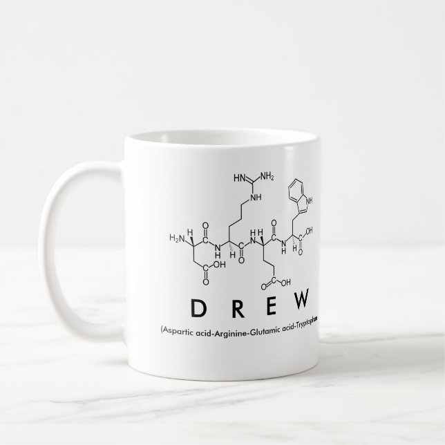 Mug de nom de peptide Drew (Gauche)