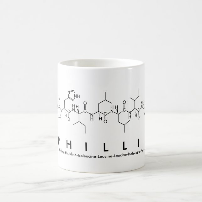 Mug de nom de peptide Phillip (Centre)